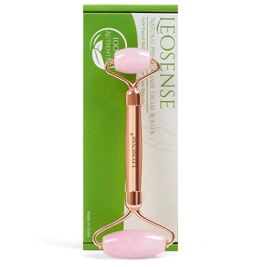 Leosense Gemstone Facial Massage Beauty Roller - Rose Quartz