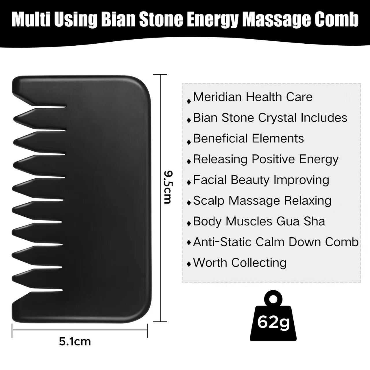 Leosense Bian Stone Scalp Massage Comb