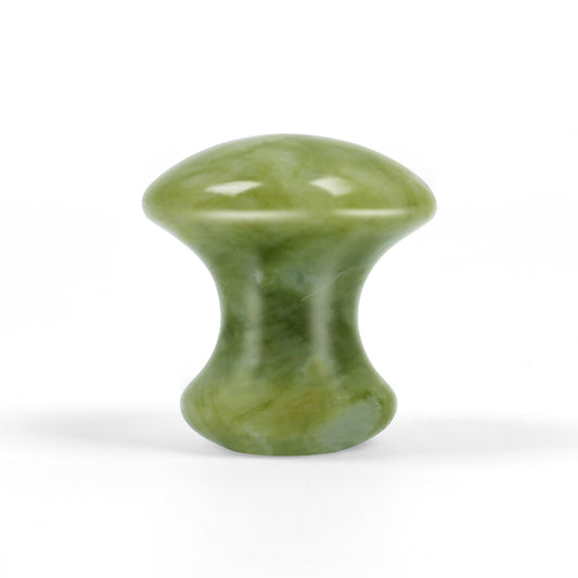 Mushroom Shape Gua Sha Massager - Green Jade