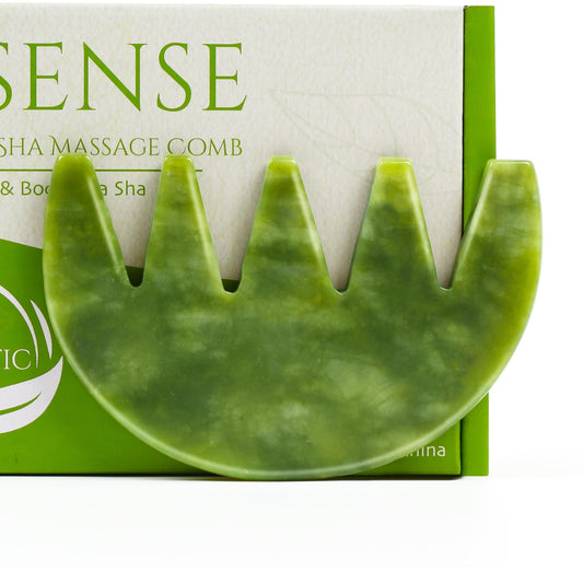 Leosense Natural Jade Massage Wide Tooth Comb