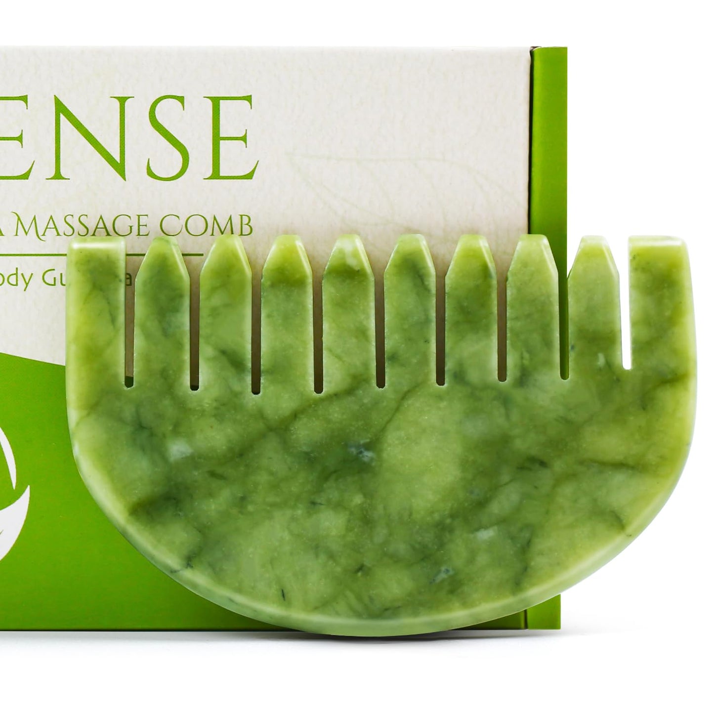 Leosense Natural Green Jade Massage Comb